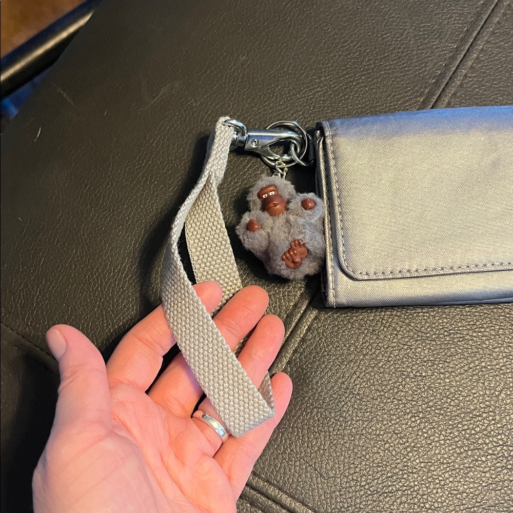 Kipling Silver Tri Fold Wallet Wristlet - Picture 4 of 10
